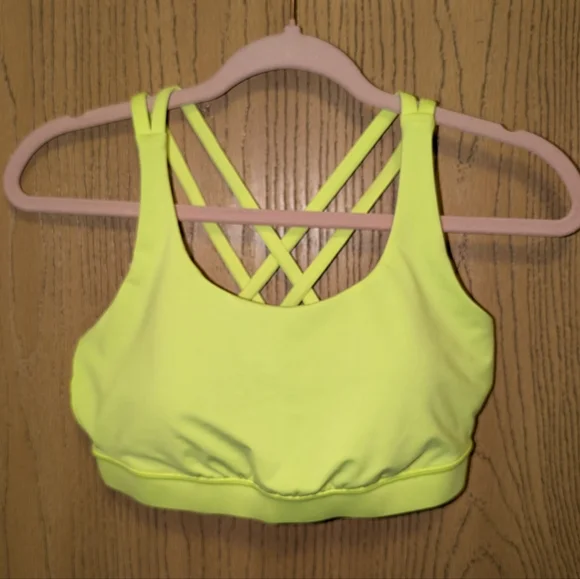 EUC Lululemon Energy Bra *8* Highlight Yellow π - Picture 4 of 11